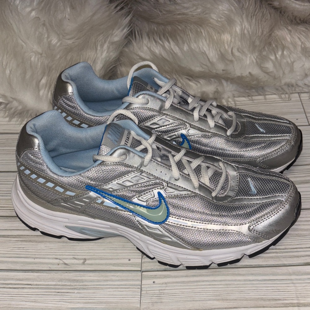Nike Initiator Metallic Silver Ice Blue Sneakers Athlesuire Women’s Size 10 - Picture 3 of 10